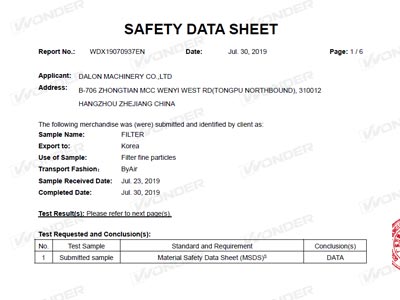 MSDS Zertifikat