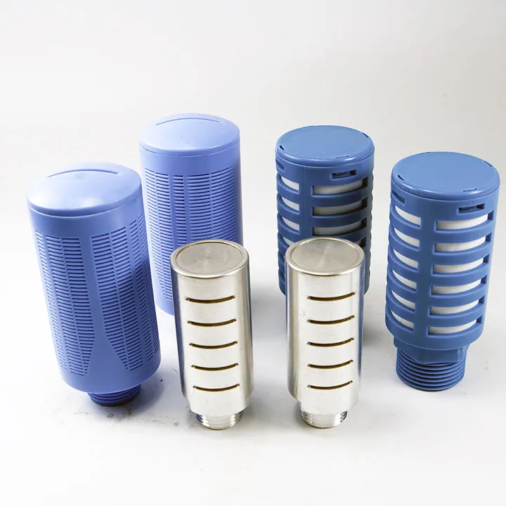 PLASTIC SILENCER SPL-F 1/4 WITH WOOL FELT + ALUMINIUM NET COLOR LIGHT BLUE